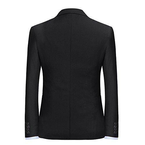 YFFUSHI Slim Fit 2 Piece Suit for Men One Button Casual/Formal Tuxedo Black