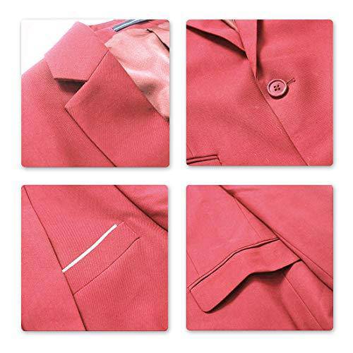 YFFUSHI Men's Slim Fit 3 Piece Suit One Button Suits Blazer Tux Vest & Trousers Pink